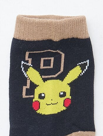 Conjunto de 3 pares de meias estampadas 'Pokémon' de cano alto