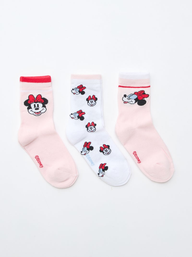Conjunto de 3 pares de meias fantasia 'Minnie' Rosa - Kiabi