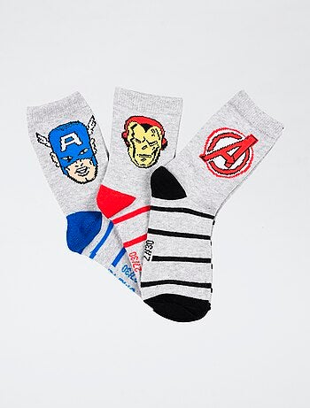 Conjunto de 3 pares de meias 'Marvel' 'Avengers' em algodão