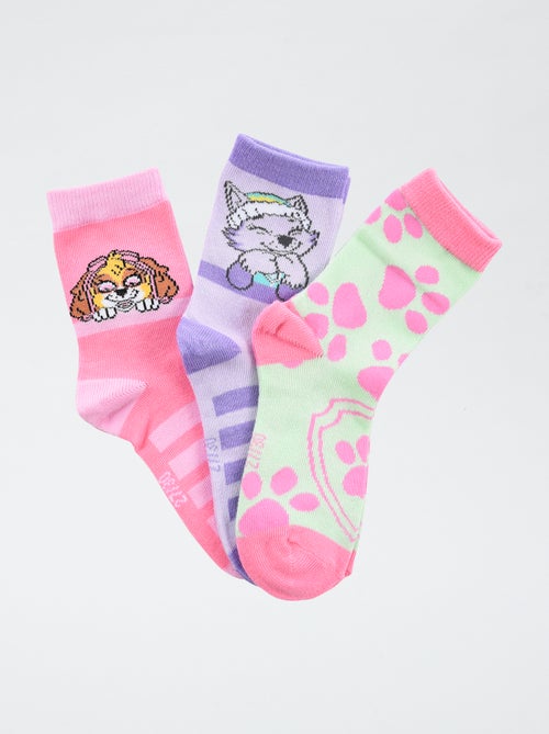 Conjunto de 3 pares de meias 'Patrulha Pata' em algodão - Kiabi