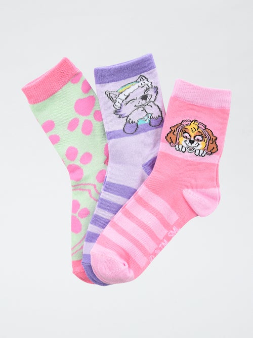 Conjunto de 3 pares de meias 'Patrulha Pata' em algodão - Kiabi