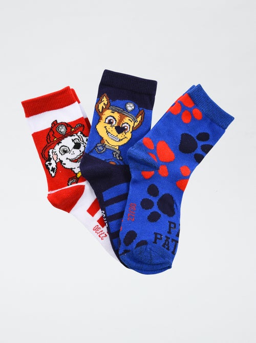 Conjunto de 3 pares de meias 'Patrulha Pata' em algodão - Kiabi