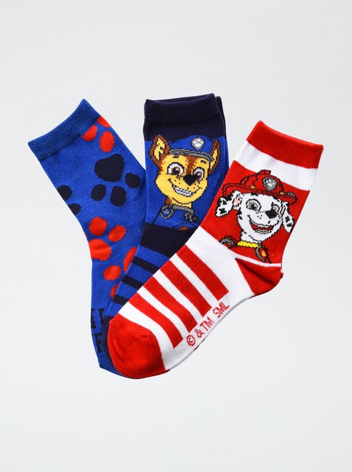 Conjunto de 3 pares de meias 'Patrulha Pata' em algodão - Kiabi