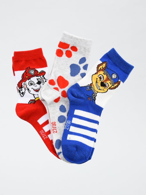 Conjunto de 3 pares de meias 'Patrulha Pata' em algodão - Kiabi