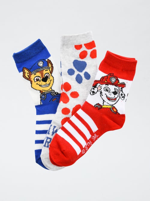 Conjunto de 3 pares de meias 'Patrulha Pata' em algodão - Kiabi