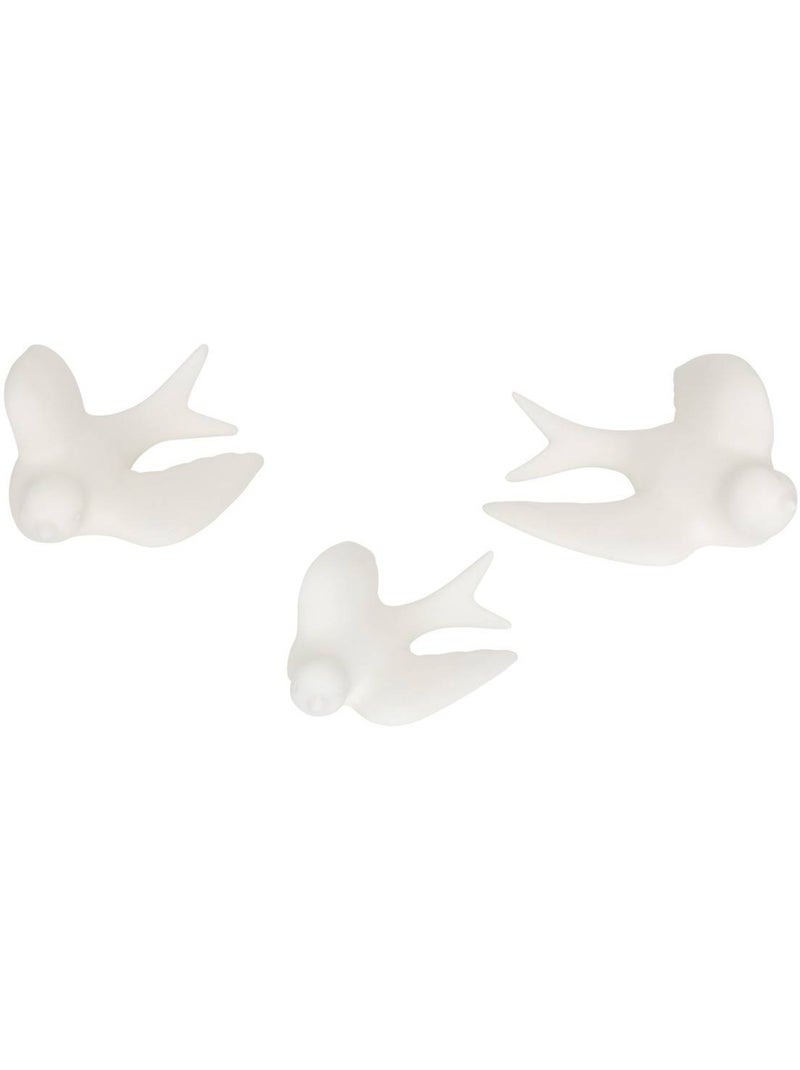 Conjunto de 3 pássaros em dolomita para decoração de parede Branco - Kiabi