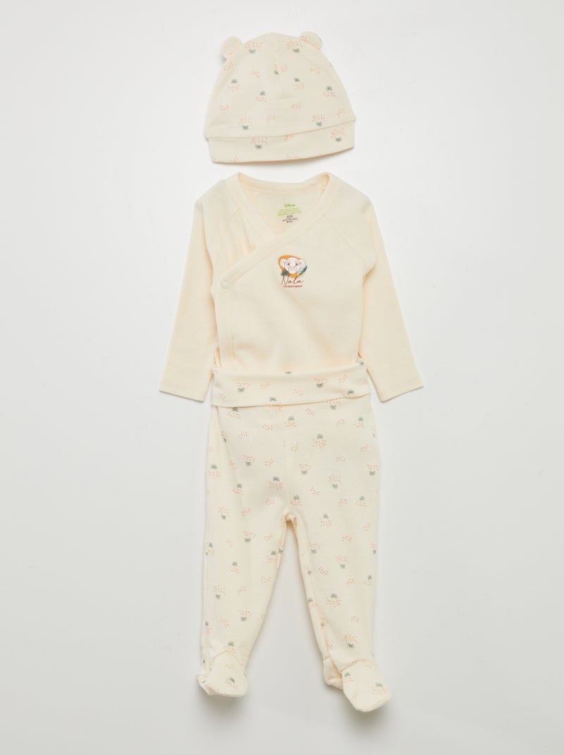 Conjunto de 3 peças - Conjunto body + leggings + gorro 'Minnie' BEGE - Kiabi