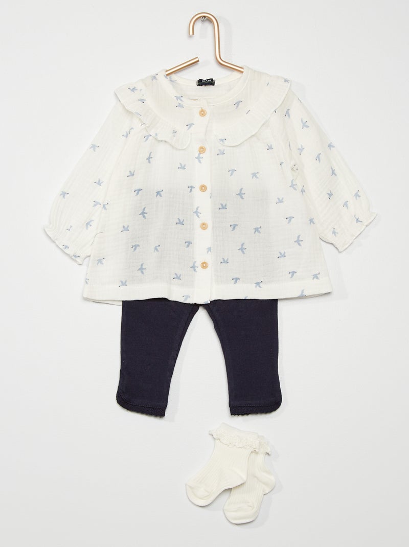 Conjunto de 3 peças BRANCO - Kiabi