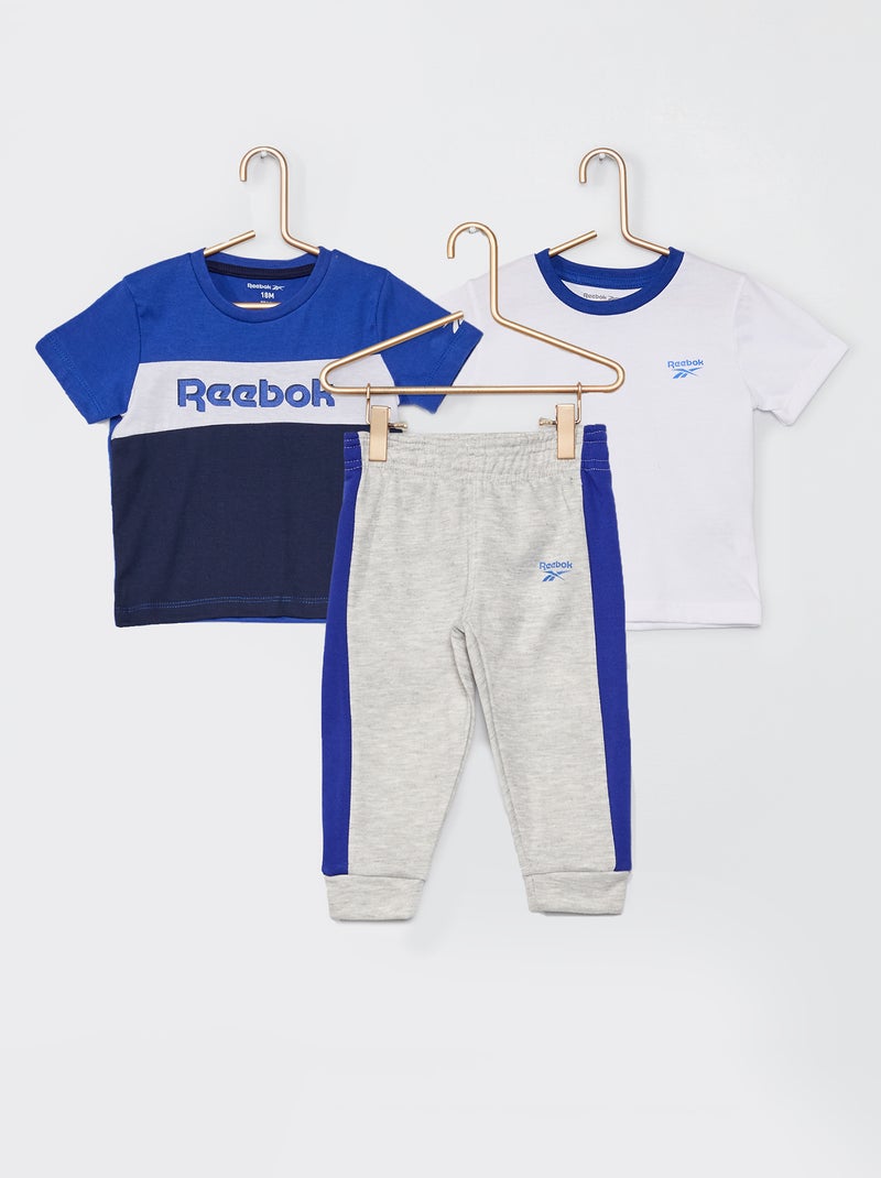 Conjunto de 3 peças calças + 2 t-shirts 'Reebok' Azul/ Cinza - Kiabi