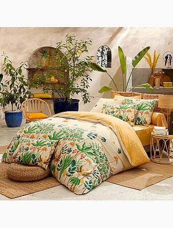 Conjunto de 3 peças de roupa de cama capa de algodão tropical percal 80 fios + fronhas