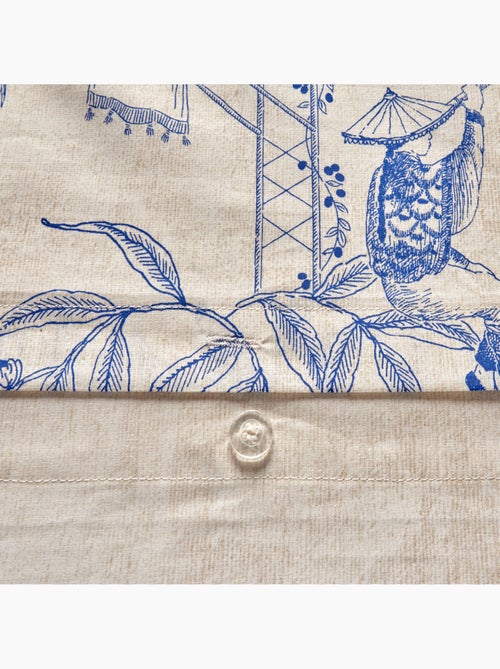 Conjunto de 3 peças de roupa de cama com estampado de inspiração japonesa: capa + fronhas - Kiabi Conjunto de 3 peças de roupa de cama com estampado de inspiração japonesa: capa + fronhas - Kiabi