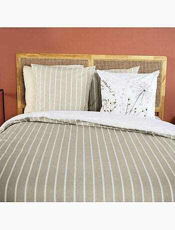Conjunto de 3 peças de roupa de cama com flores em riscas invertidas