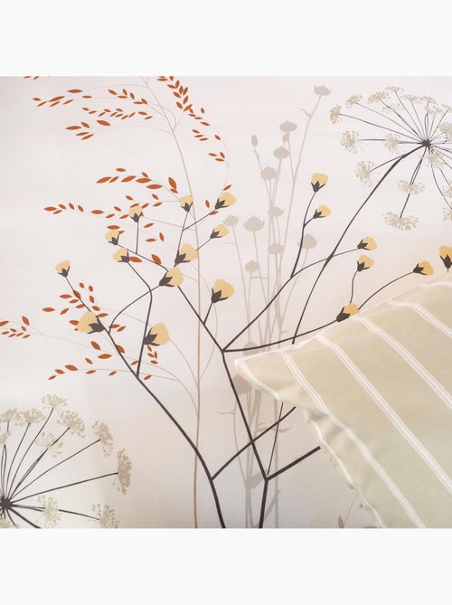Conjunto de 3 peças de roupa de cama com flores em riscas invertidas - Kiabi Conjunto de 3 peças de roupa de cama com flores em riscas invertidas - Kiabi