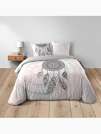 Conjunto de 3 peças de roupa de cama em algodão com apanhador de sonhos, capa + fronhas