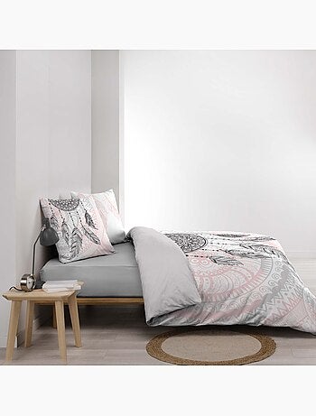 Conjunto de 3 peças de roupa de cama em algodão com apanhador de sonhos, capa + fronhas