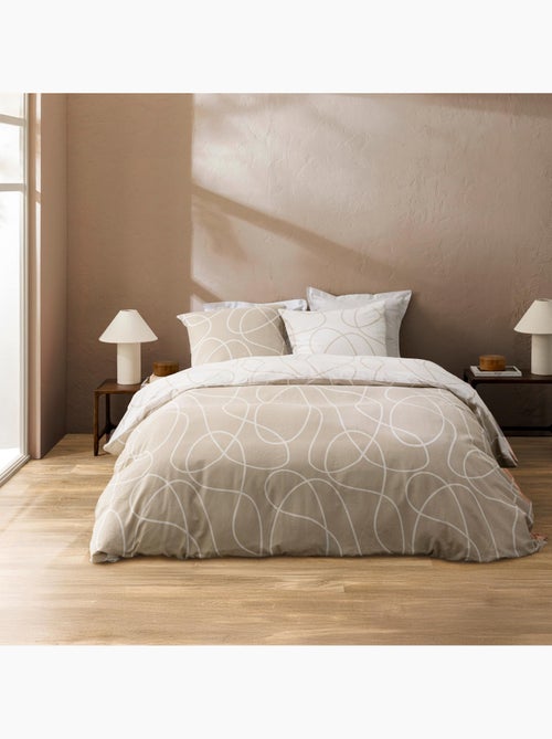 Conjunto de 3 peças de roupa de cama em algodão com desenho em relevo capa + fronhas - Kiabi