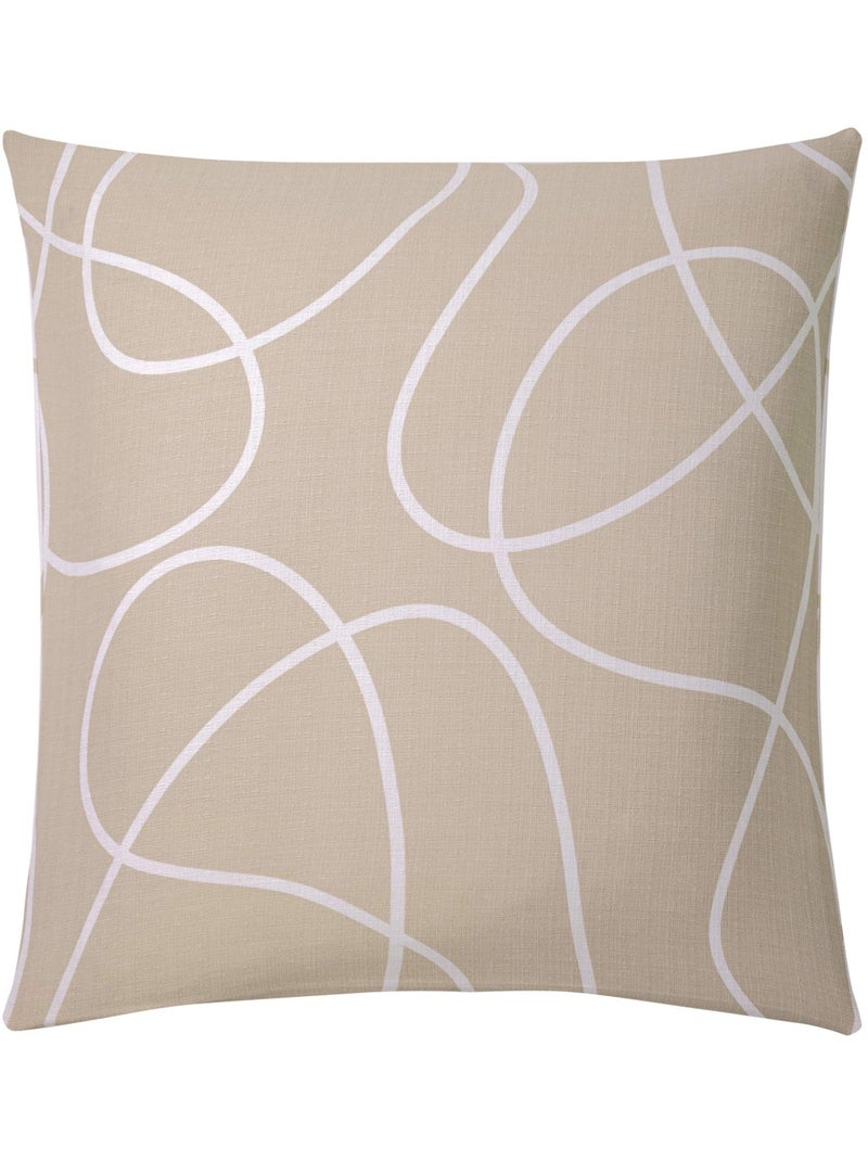Conjunto de 3 peças de roupa de cama em algodão com desenho em relevo capa + fronhas Bege-cinza - Kiabi