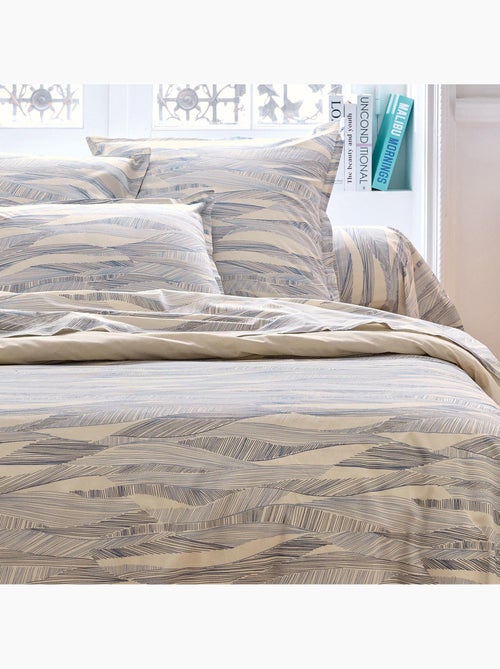 Conjunto de 3 peças de roupa de cama em algodão com padrão ondulado: capa + fronhas - Kiabi