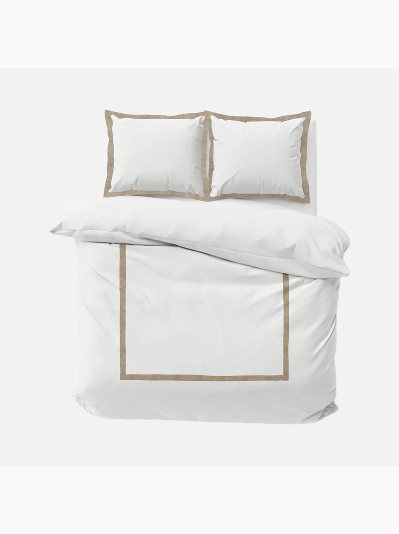Conjunto de 3 peças de roupa de cama em algodão e linho Branco - Kiabi