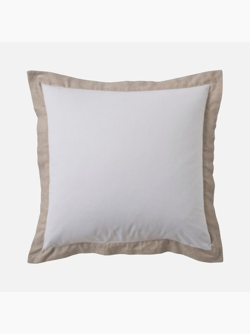 Conjunto de 3 peças de roupa de cama em algodão e linho Branco - Kiabi