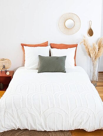 Conjunto de 3 peças de roupa de cama em algodão tufado