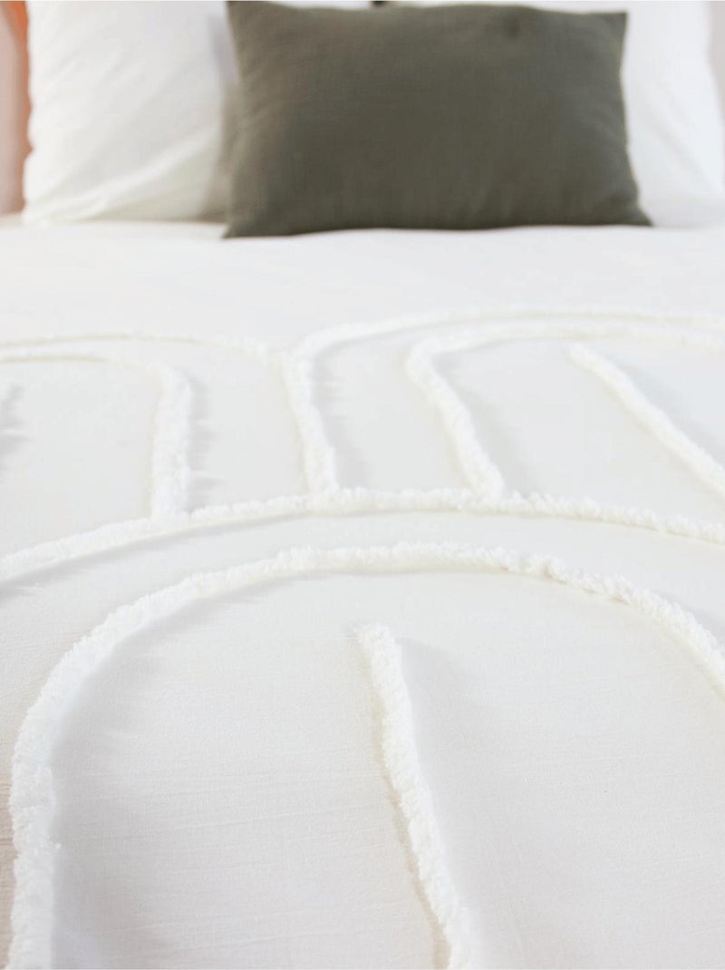 Conjunto de 3 peças de roupa de cama em algodão tufado Branco - Kiabi