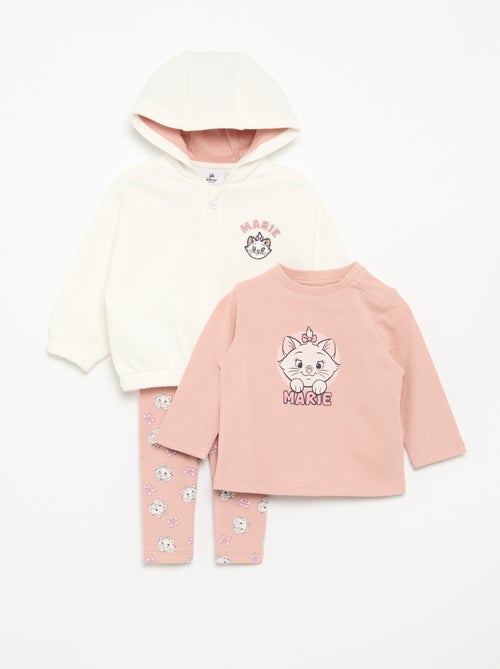 Conjunto de 3 peças 'Disney' - camisola com capuz + T-shirt + legging - Kiabi