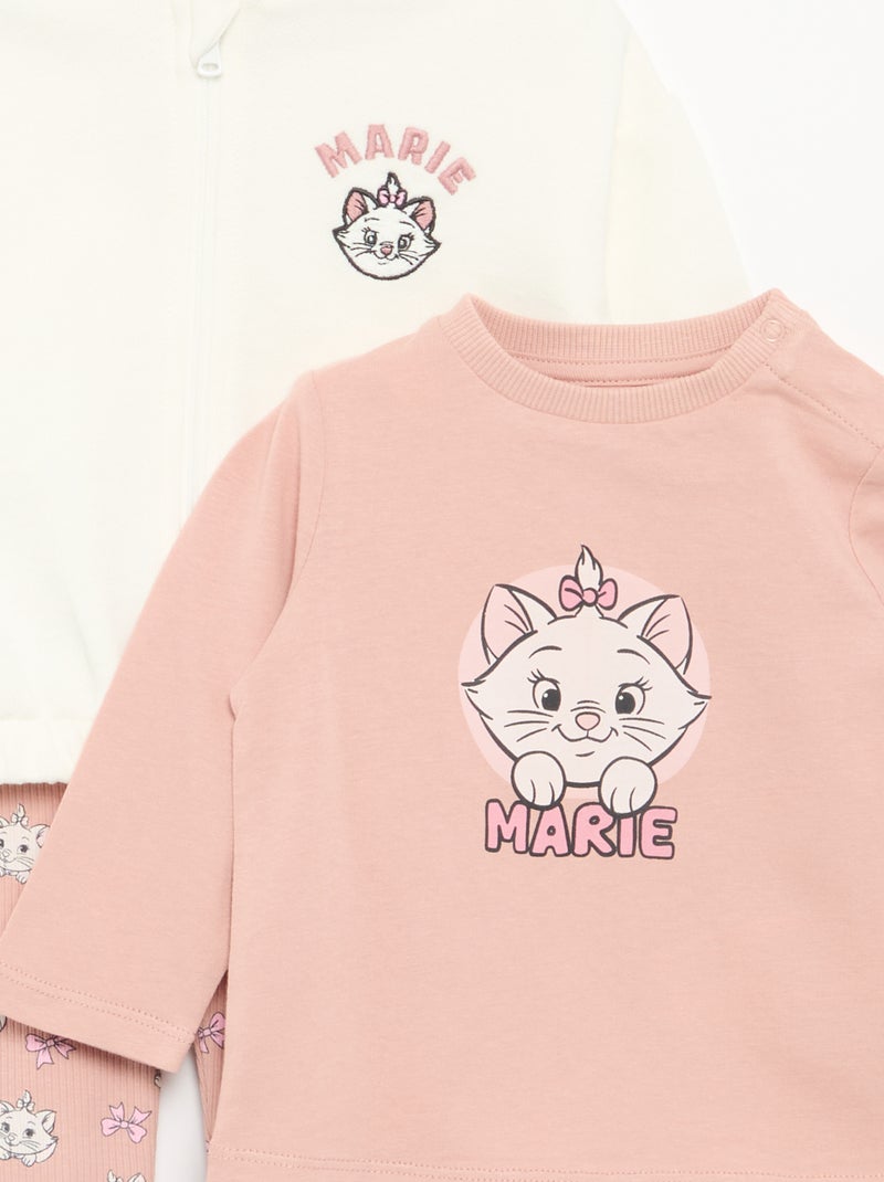 Conjunto de 3 peças 'Disney' - camisola com capuz + T-shirt + legging Rosa - Kiabi