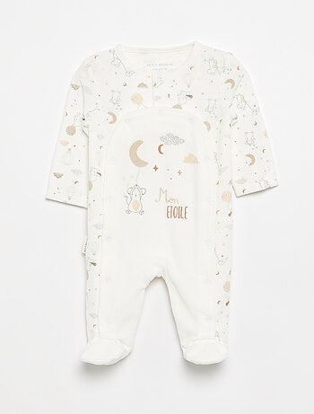 Conjunto de 3 peças 'Petit Béguin' - Body + pijama + doudou