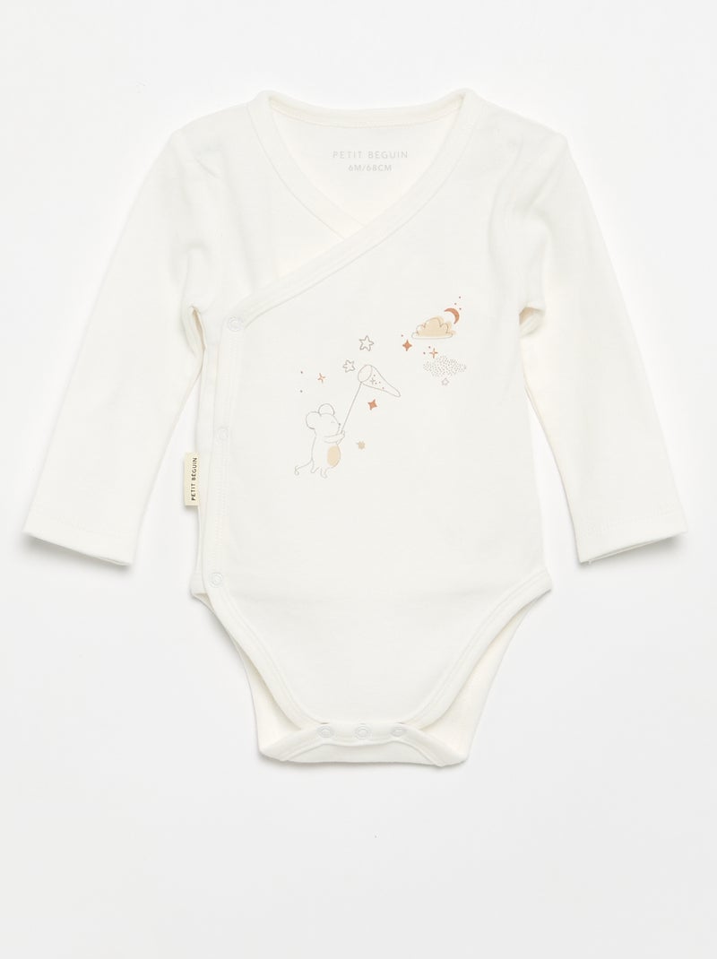 Conjunto de 3 peças 'Petit Béguin' - Body + pijama + doudou Bege - Kiabi