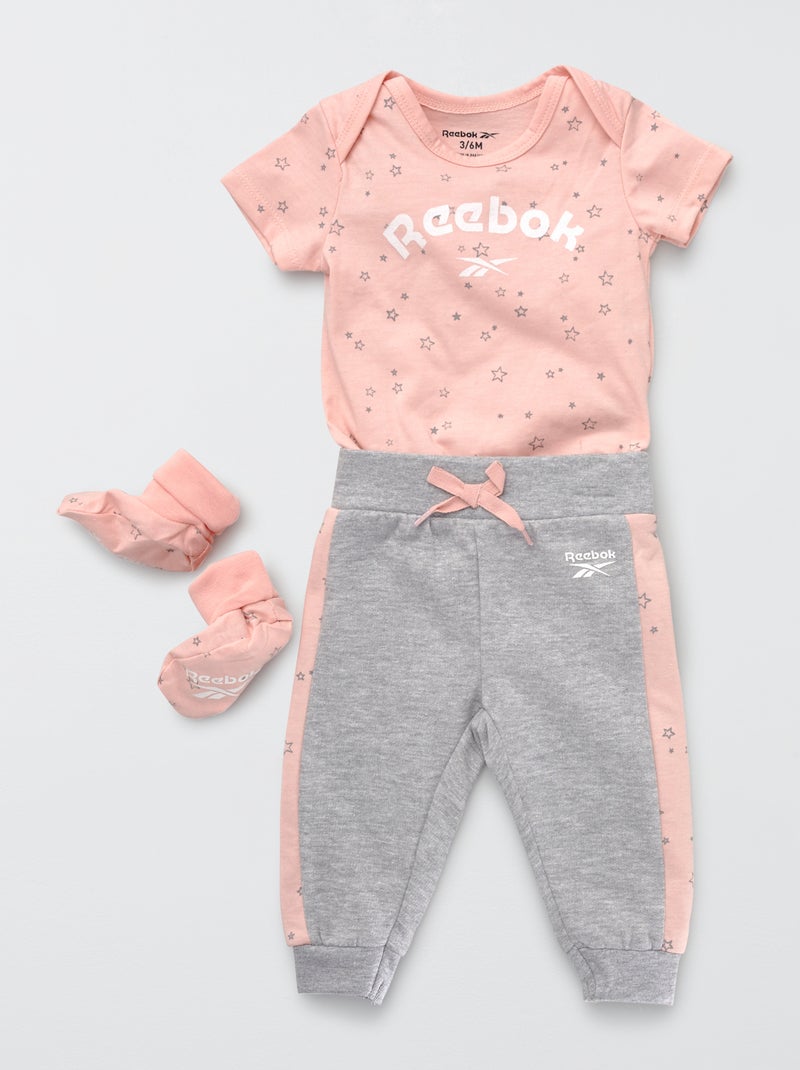 Conjunto de 3 peças 'Reebok' Rosa/ Cinza - Kiabi