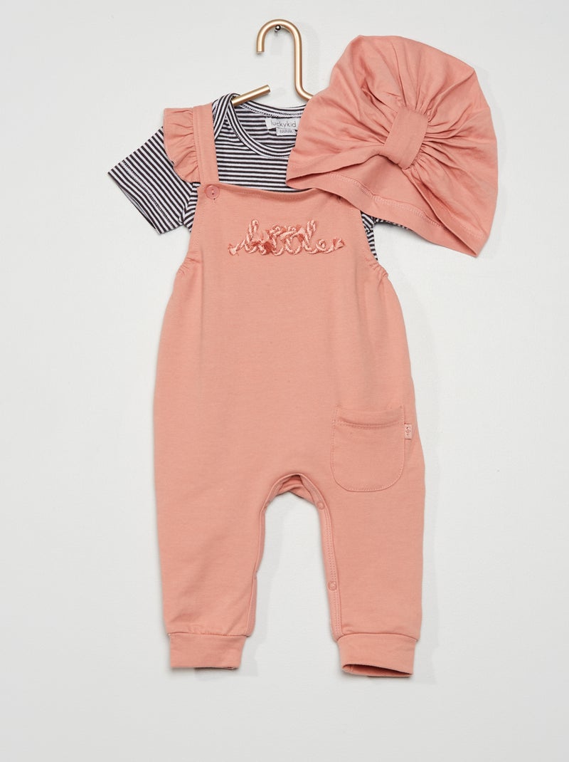 Conjunto de 3 peças Rosa/ Cinza - Kiabi