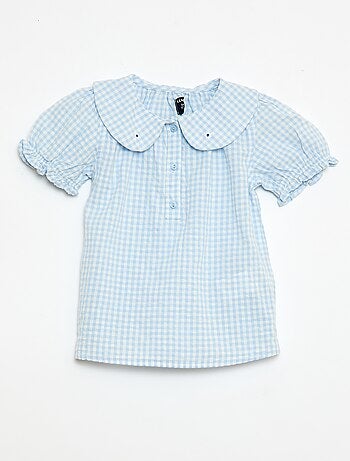 Conjunto de 3 peças: túnica + calções + fita de cabelo em vichy