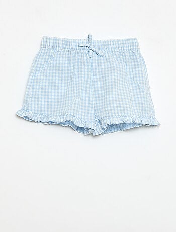 Conjunto de 3 peças: túnica + calções + fita de cabelo em vichy