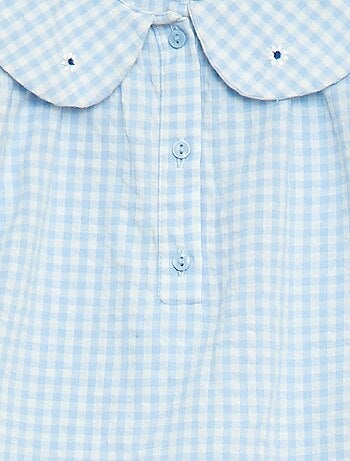 Conjunto de 3 peças: túnica + calções + fita de cabelo em vichy