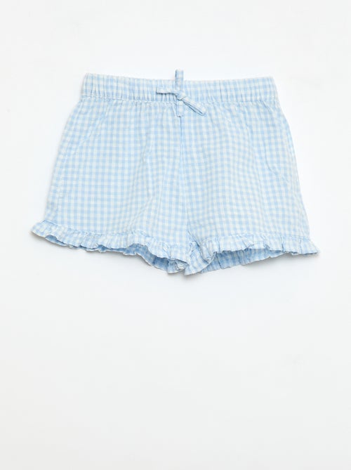 Conjunto de 3 peças: túnica + calções + fita de cabelo em vichy - Kiabi