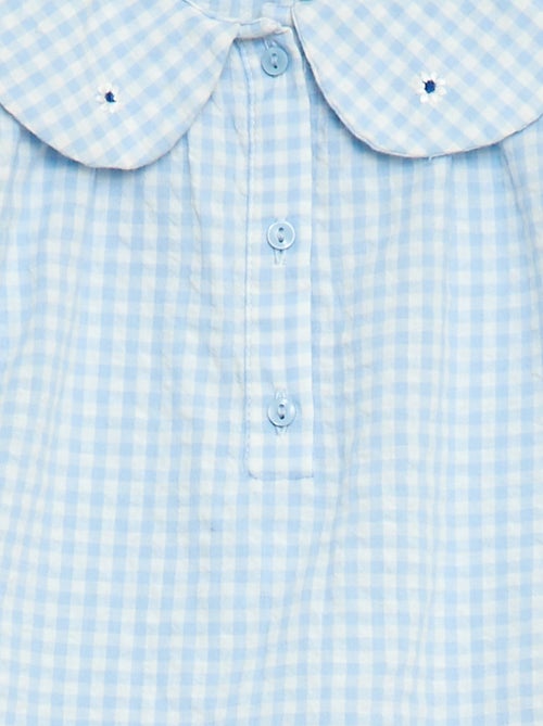 Conjunto de 3 peças: túnica + calções + fita de cabelo em vichy - Kiabi