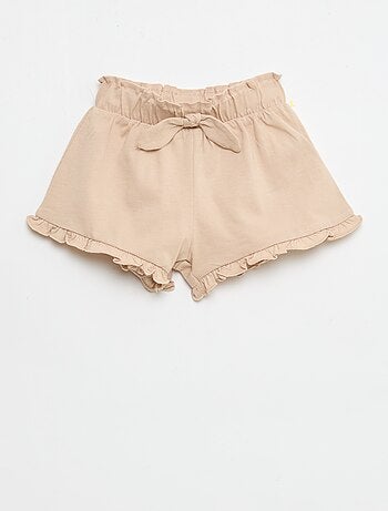 Conjunto de 3 shorts lisos com folhos