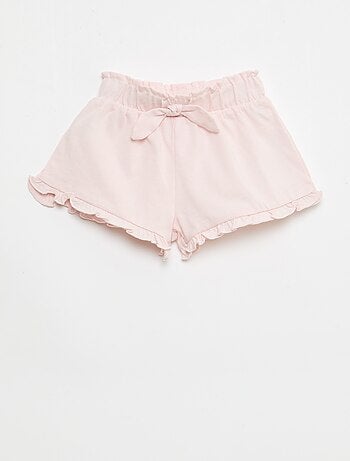 Conjunto de 3 shorts lisos com folhos