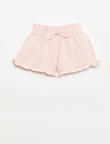 Conjunto de 3 shorts lisos com folhos