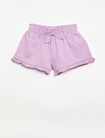 Conjunto de 3 shorts lisos com folhos