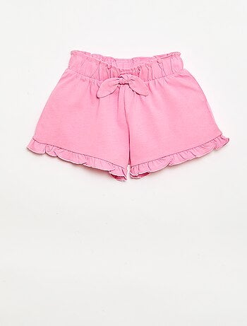 Conjunto de 3 shorts lisos com folhos