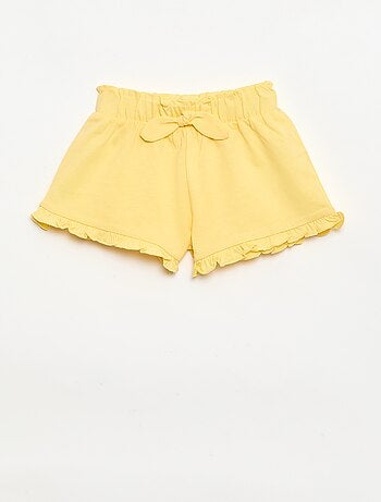 Conjunto de 3 shorts lisos com folhos