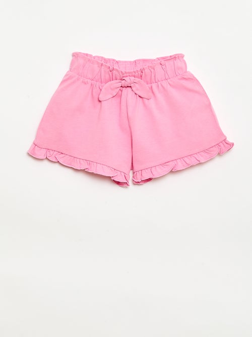 Conjunto de 3 shorts lisos com folhos - Kiabi