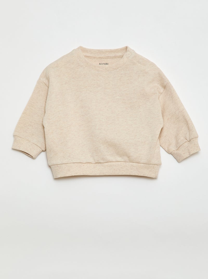 Conjunto de 3 sweatshirts lisas Bege - Kiabi