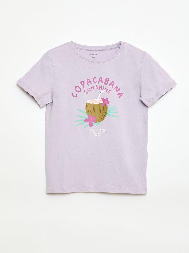Conjunto de 3 t-shirts de manga curta Violeta - Kiabi