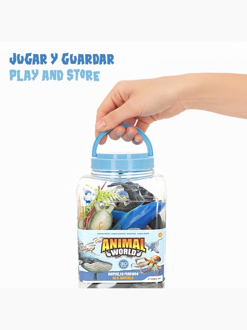 Conjunto de 30 peças de animais marinhos com tapete e acessórios. Animal world - Kiabi Conjunto de 30 peças de animais marinhos com tapete e acessórios. Animal world - Kiabi