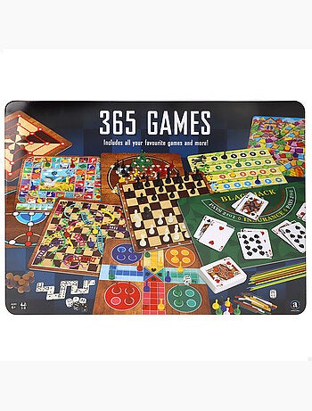 Conjunto de 365 jogos de tabuleiro com caixa de metal cb games