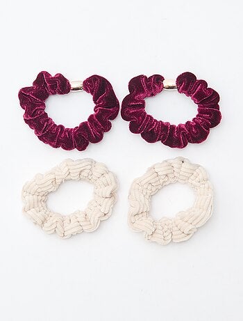 Conjunto de 4 elásticos de veludo