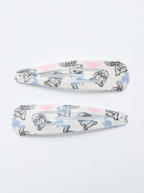 Conjunto de 4 ganchos + 2 elásticos 'Stitch' - Kiabi